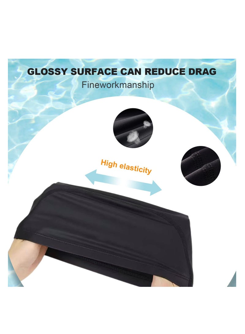 Barakah 3 Pieces Swimming Caps Comfortable Fabric Swimming Hat Premium Quality Stretchable Unisex Polyester Cloth Swimming Cap Lightweight Bathing Caps for Water Sports 3 Colors - Image 2
