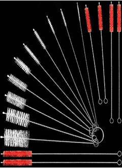 Patelai 16 Pcs Reusable Straw Cleaning Brushes Bottle Test Tube Long Straw Cleaning Brush Nylon Washing Cleaner Tool Reusable Bottle Straw Brush in Different Size (White and Red,16 Pieces)  - Image 3