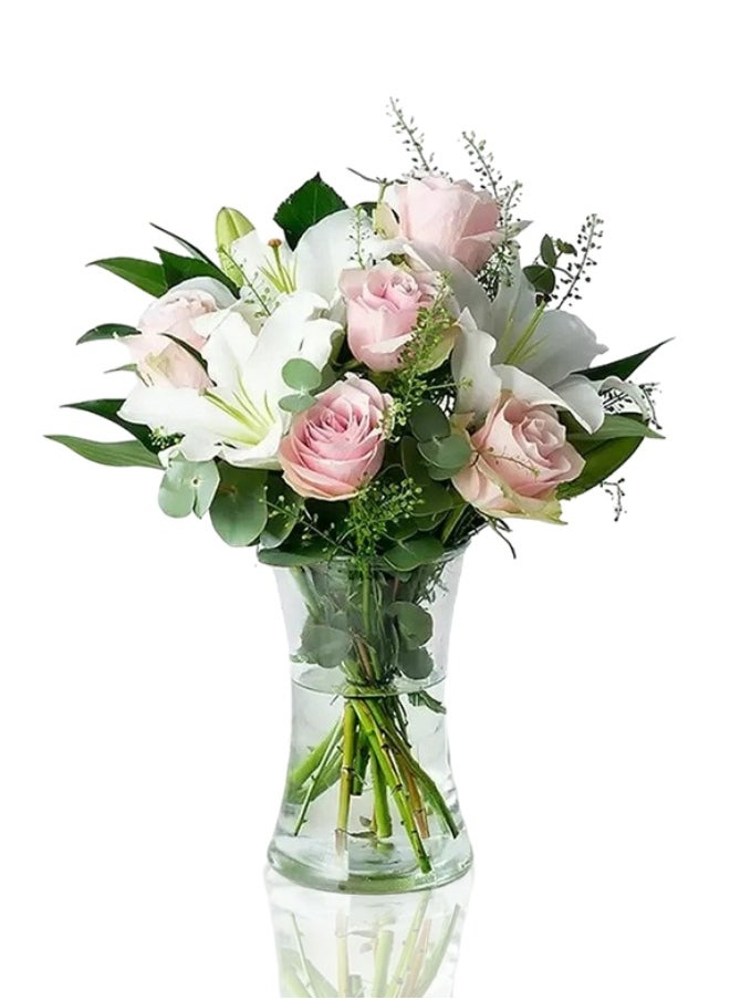 Share the Love Simply Pink Rose And Lily - Fresh Flower 