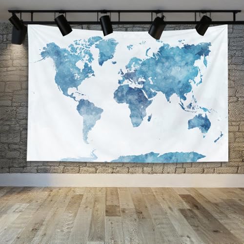 CAPSCEOLL Tapestry World Map Tapestry Kids Treasure World Map Tapestries Blue Tapestries Wall Hanging 60X50 Inches - Image 4