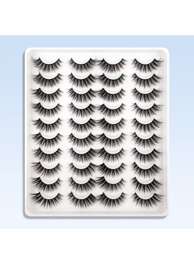 20 زوجا من الرموش الصناعية الكثيفة ذات التجاعيد الطبيعية - Image 1