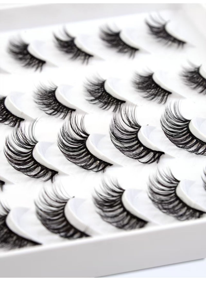 20 زوجا من الرموش الصناعية الكثيفة ذات التجاعيد الطبيعية - Image 2