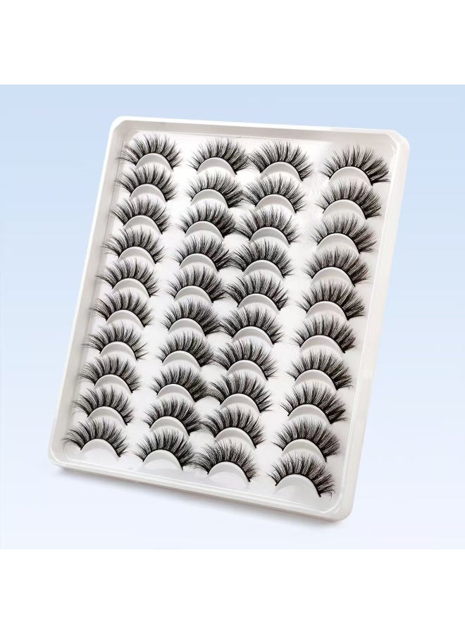 20 زوجا من الرموش الصناعية الكثيفة ذات التجاعيد الطبيعية - Image 3