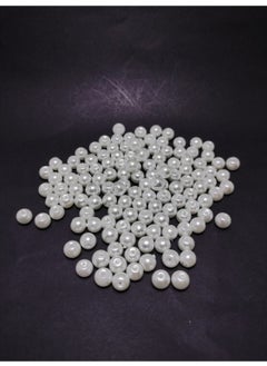Kl Home 100 Grams Quality Original Glass Pearl Beads 6mm - White Color 