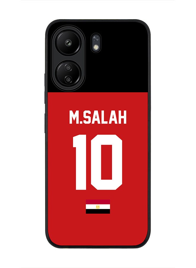 Stylizedd Rugged Black Edge Case for Xiaomi Redmi 13C 4G, Slim fit Flexible Case Cover - Football Team - Egypt, Player Name - M.Salah - Image 1