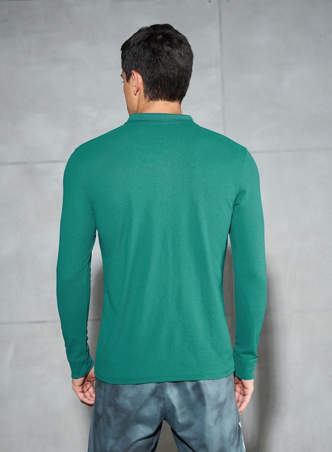Technosport Solid Polo T-Shirt with Pocket Detail - Image 4