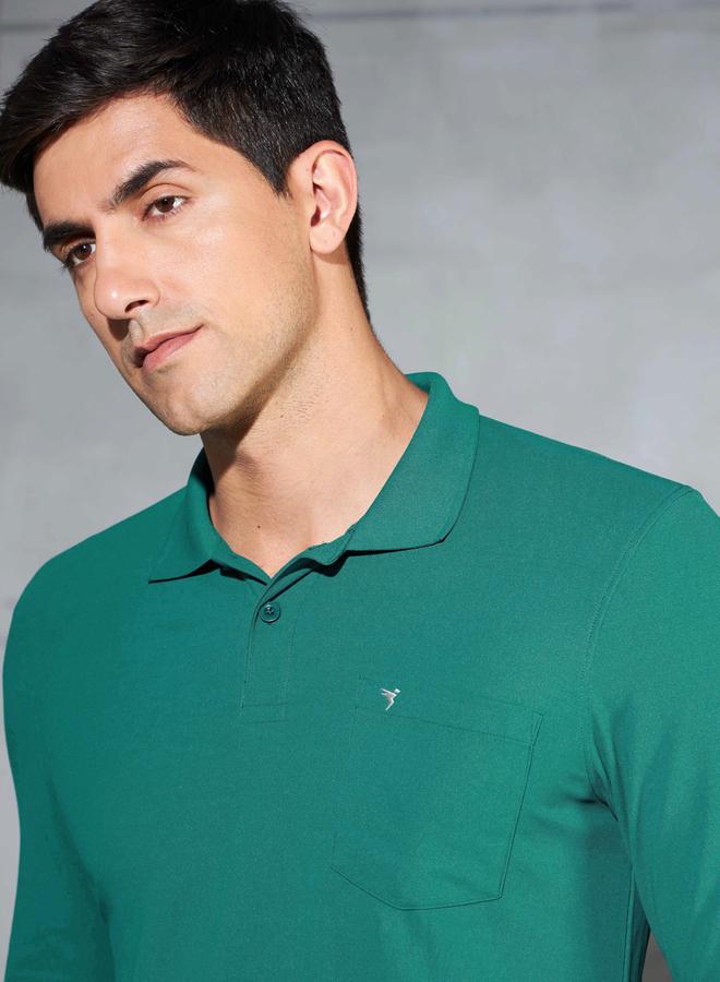 Technosport Solid Polo T-Shirt with Pocket Detail - Image 2