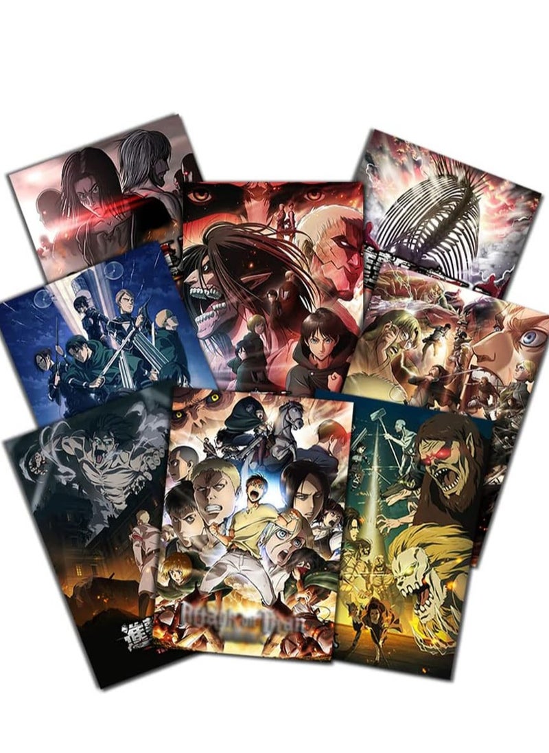 بوسترمان 8 بوسترات انمي هجوم العمالقه حجم A4  - Image 1