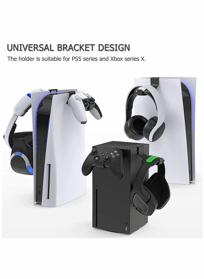 Y&D Headphone Holder, Headset Hanger, No Screws Adhesive Tape, for PS5, Xbox (Black)  - Image 5