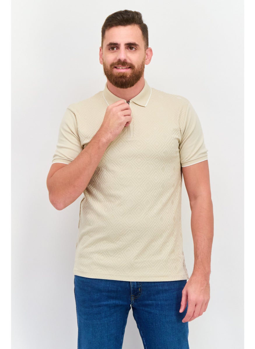 Men Regular Fit Textured Short Sleeves Polo, Beige - pzsku/Z53AA044CA5694B2C1DA5Z/45/_/1737642282/a2ab62db-42ba-4bc0-8d25-91ce583ff050