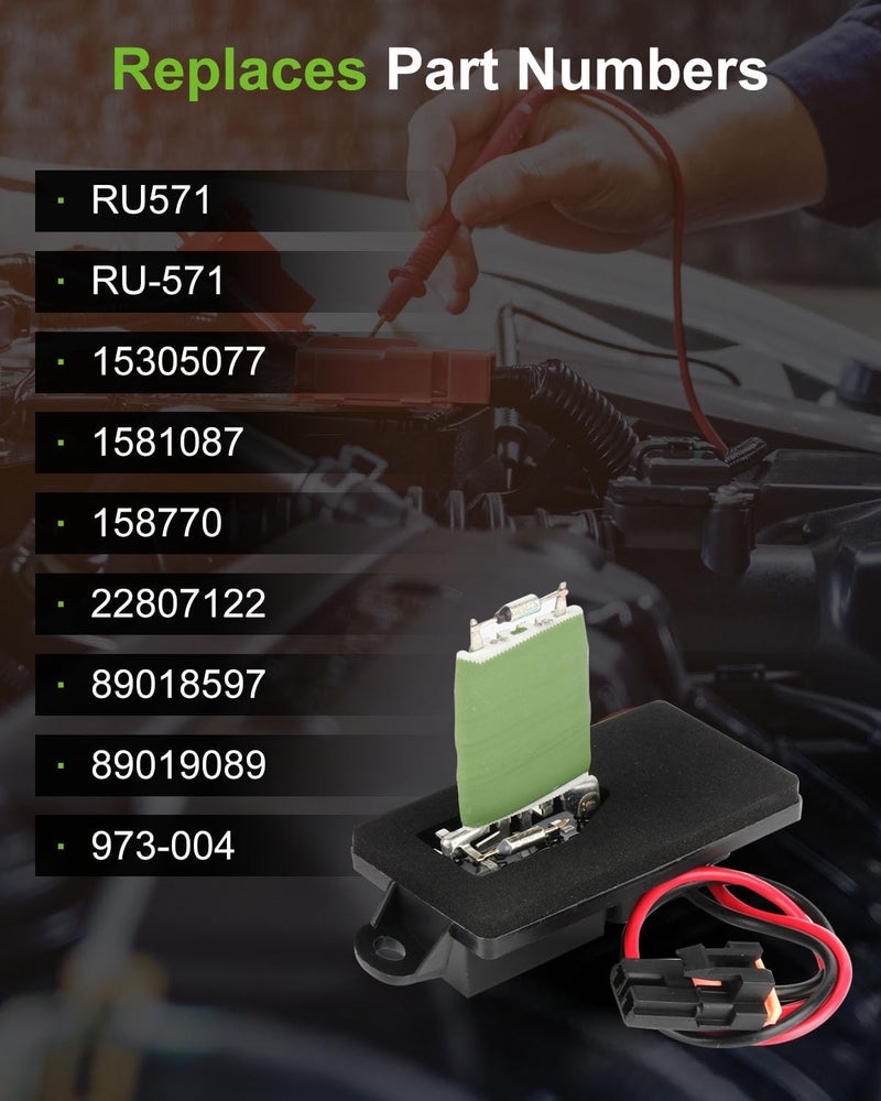 SCITOO Air Conditioning Heater Fan HVAC Blower Motor Resistor Regulator for 1999,2000,2002-2006 for Cadillac Escalade,1999-2004 for Chevrolet Silverado 2500,2000-2006 for GMC Yukon,for Yukon XL 2500 - Image 5
