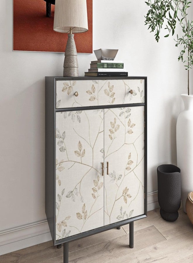 ReWallpaper ورق حائط ReWallpaper بني وأبيض قابل للإزالة على طراز المزرعة الريفية، ورق حائط ذاتي اللصق، أغصان مزخرفة، جدارية جدارية لغرفة النوم، 17.5 بوصة × 10 أقدام - Image 3