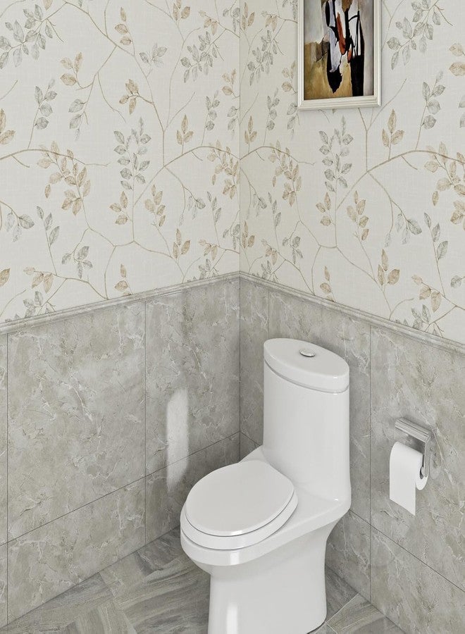 ReWallpaper ورق حائط ReWallpaper بني وأبيض قابل للإزالة على طراز المزرعة الريفية، ورق حائط ذاتي اللصق، أغصان مزخرفة، جدارية جدارية لغرفة النوم، 17.5 بوصة × 10 أقدام - Image 4