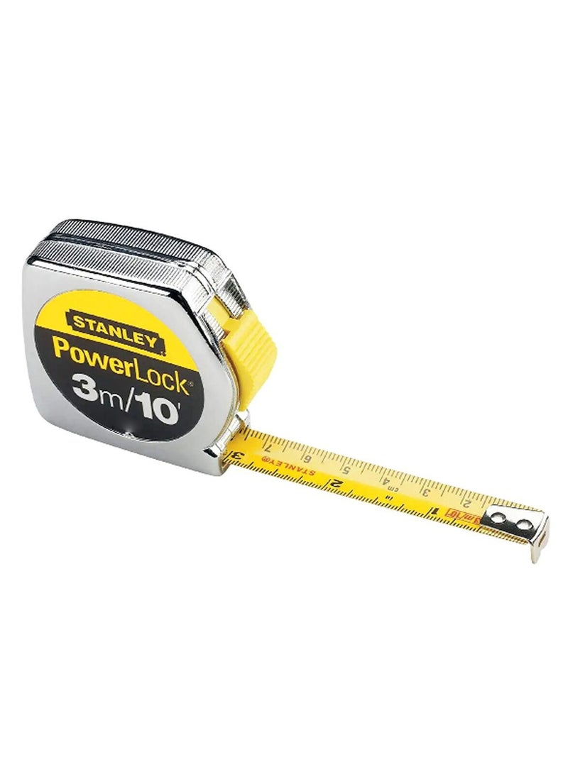 ستانلي شريط قياس باور لوك كلاسيك فضي وأصفر 50 مم × 3 م - Image 3