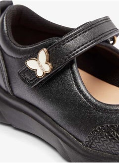 JUNIORS Girls Textured Mary Jane Shoes with Hook and Loop Closure  - Image 5