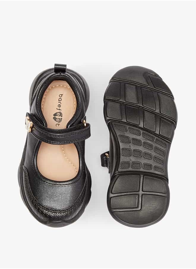 JUNIORS - Girls Textured Mary Jane Shoes with Hook and Loop Closure - Image 1