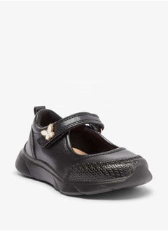 JUNIORS Girls Textured Mary Jane Shoes with Hook and Loop Closure  - Image 3