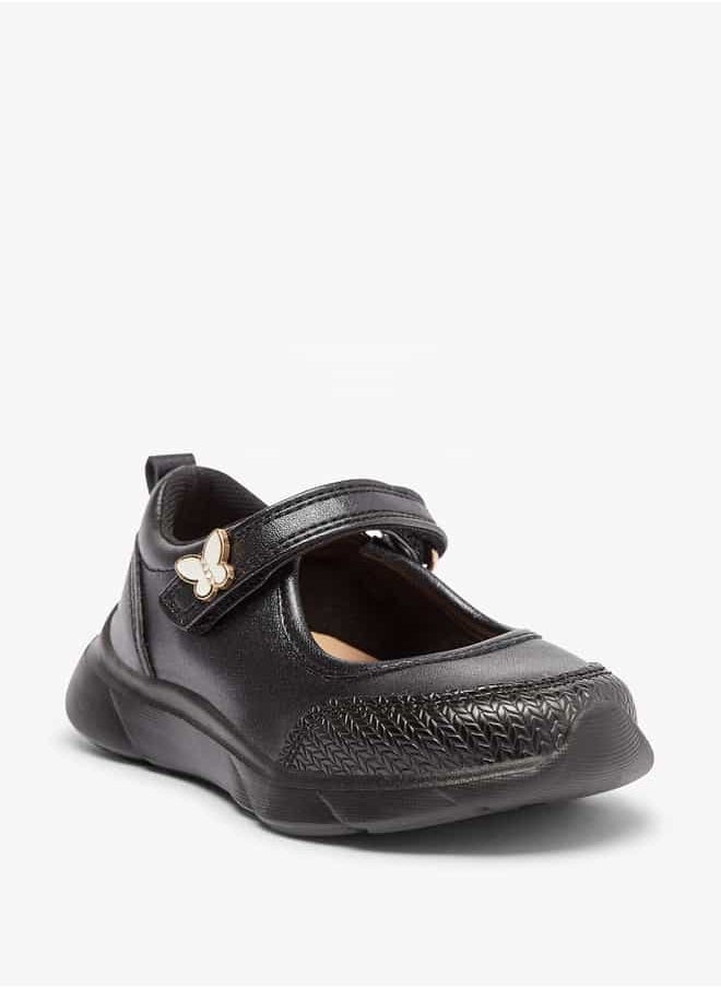 JUNIORS - Girls Textured Mary Jane Shoes with Hook and Loop Closure - Image 1