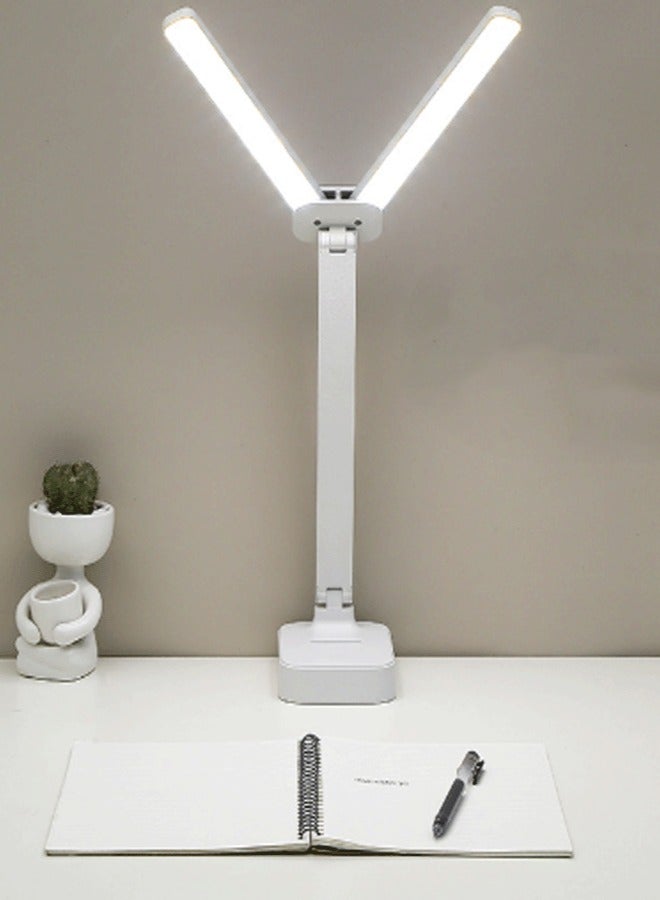 2024 new eye-care double head desk lamp students study special bedroom study room dormitory rechargeable reading lamp bedside lamps - Image 2