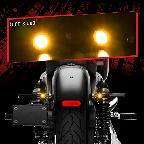 HAZAWA Micro LED Motorcycle Turn Signals Mini Blinkers Small Front Rear Indicator Compatible with Harley Davidson Honda Kawasaki Suzuki Triumph Yamaha Cruiser Choppers Street Bike (Style A) - Image 4