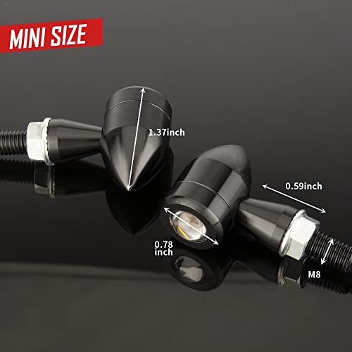 HAZAWA Micro LED Motorcycle Turn Signals Mini Blinkers Small Front Rear Indicator Compatible with Harley Davidson Honda Kawasaki Suzuki Triumph Yamaha Cruiser Choppers Street Bike (Style A) - Image 5