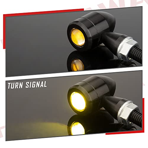 HAZAWA Micro LED Motorcycle Turn Signals Mini Blinkers Small Front Rear Indicator Compatible with Harley Davidson Honda Kawasaki Suzuki Triumph Yamaha Cruiser Choppers Street Bike (Style A) - Image 3