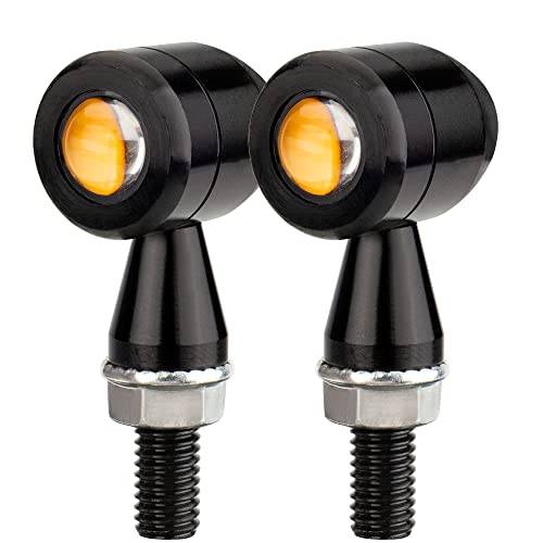 HAZAWA Micro LED Motorcycle Turn Signals Mini Blinkers Small Front Rear Indicator Compatible with Harley Davidson Honda Kawasaki Suzuki Triumph Yamaha Cruiser Choppers Street Bike (Style A) - Image 1