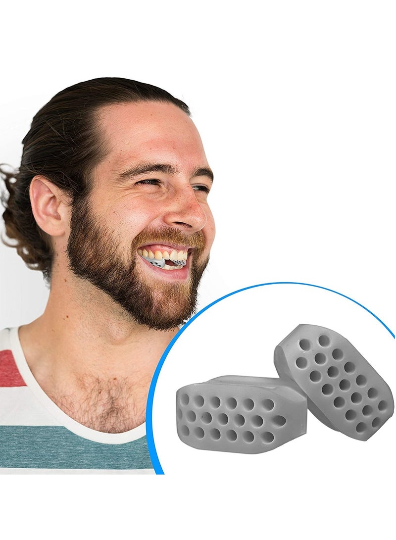 Loquat Jaw Exerciser for Men and Women,Jawline Double Chin Reducer Eliminator,Jaw line Exerciser Facial Exerciser,Powerful Jaw Trainer 2Pcs Grey - Image 3