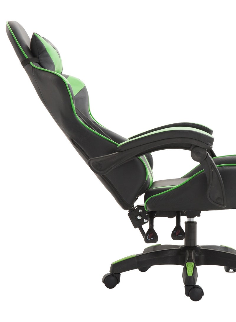 Funz Gaming Chair  Office Chair Ergonomic High Back s Reclining & Height Adjustable Computer Chair with Neck and Lumbar Support Comfortable Chairs Black/Green  - Image 3