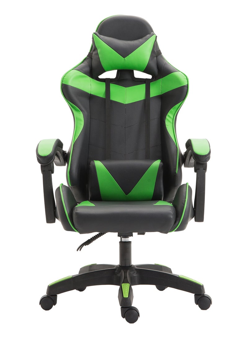 Funz Gaming Chair  Office Chair Ergonomic High Back s Reclining & Height Adjustable Computer Chair with Neck and Lumbar Support Comfortable Chairs Black/Green  - Image 1