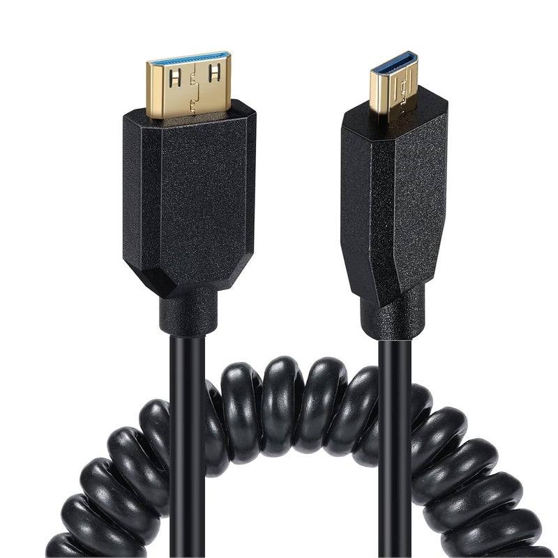 Disscool Ultra Thin HDMI Coiled High Speed Cable, Micro HDMI Male Type D to Mini HDMI Male Type C Connector Adapter Flexible Spring Extension Cables, 2.1V 8K@60Hz 4K@120Hz for Camera/Monitor(M to M) - Image 4