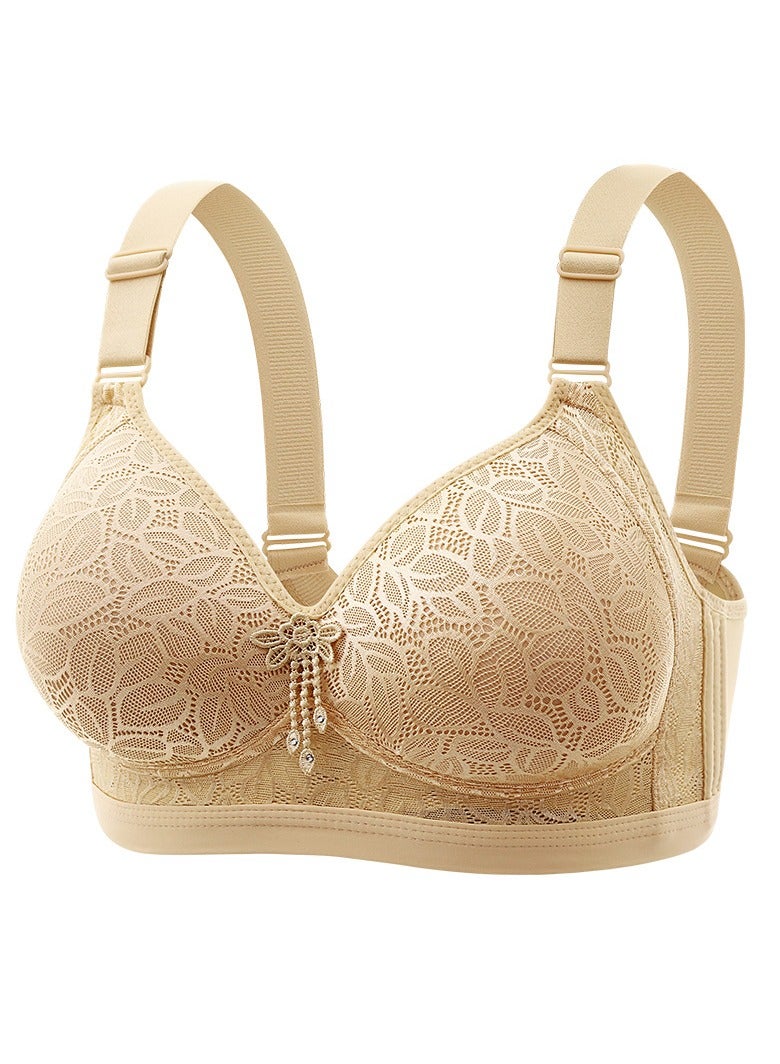 Loquat Womens Soft Smoothing Lace Bras Unpadded wireless Bra Skin Color