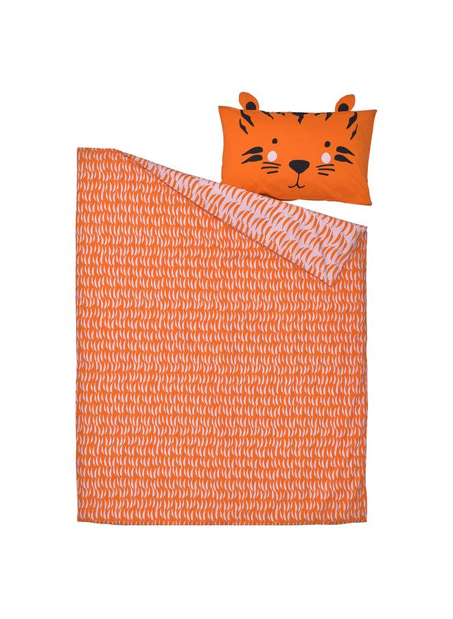 erorex Duvet cover and pillowcase, orange/tiger, 150x200/50x80 cm - Image 2