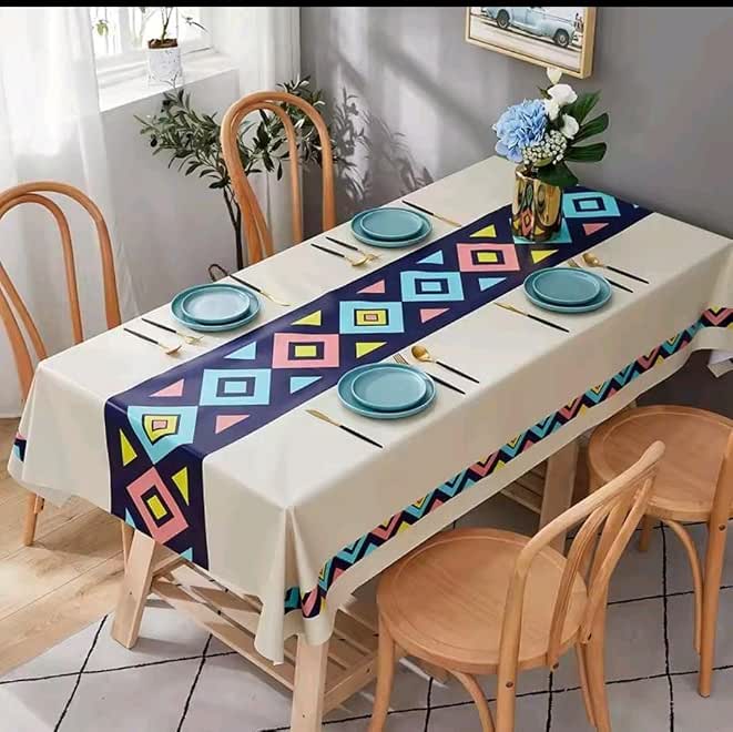 Generic Tablecloth, Chenel Fabric Digital Print, 140 cm x 210 cm, Machine Washable .flo