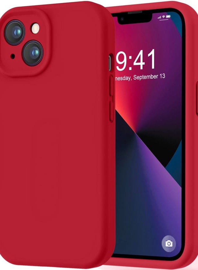 LOVE 3000 Protective Phone Case Designed for iPhone 13 6.1" Red | Premium Silicone, Camera Protection, Soft Anti-Scratch Microfiber Lining, Shockproof, Women Men Girls - Image 1
