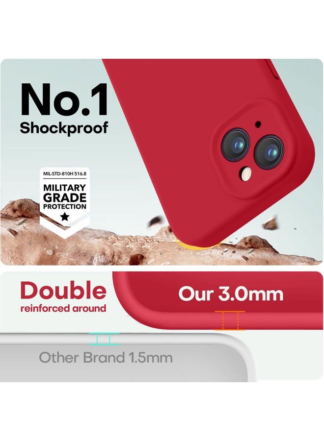 LOVE 3000 Protective Phone Case Designed for iPhone 13 6.1" Red | Premium Silicone, Camera Protection, Soft Anti-Scratch Microfiber Lining, Shockproof, Women Men Girls - Image 4