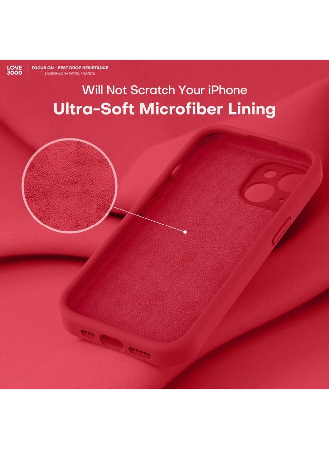 LOVE 3000 Protective Phone Case Designed for iPhone 13 6.1" Red | Premium Silicone, Camera Protection, Soft Anti-Scratch Microfiber Lining, Shockproof, Women Men Girls - Image 5