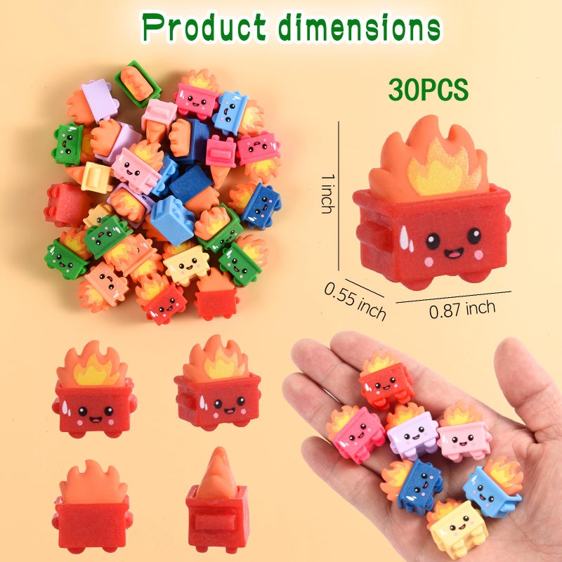 Festanlee 30 Pcs Mini Dumpster Trash Shape with Fire Figurines Tiny Resin Dumpster Fire Figures Positive Desk Decorations Encouragement Motivational Gifts for Teacher Coworker Staff (30, Multicolor) - Image 2