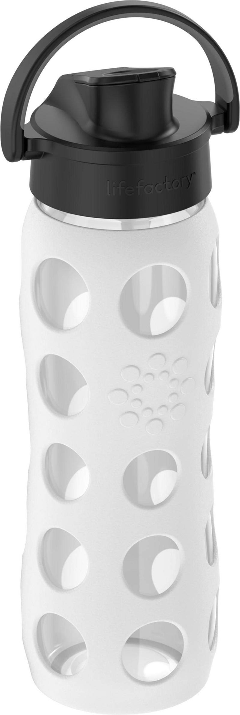 Lifefactory 22-Ounce Glass Water Bottle with Active Flip Cap and Protective Silicone Sleeve, Optic White - Image 2