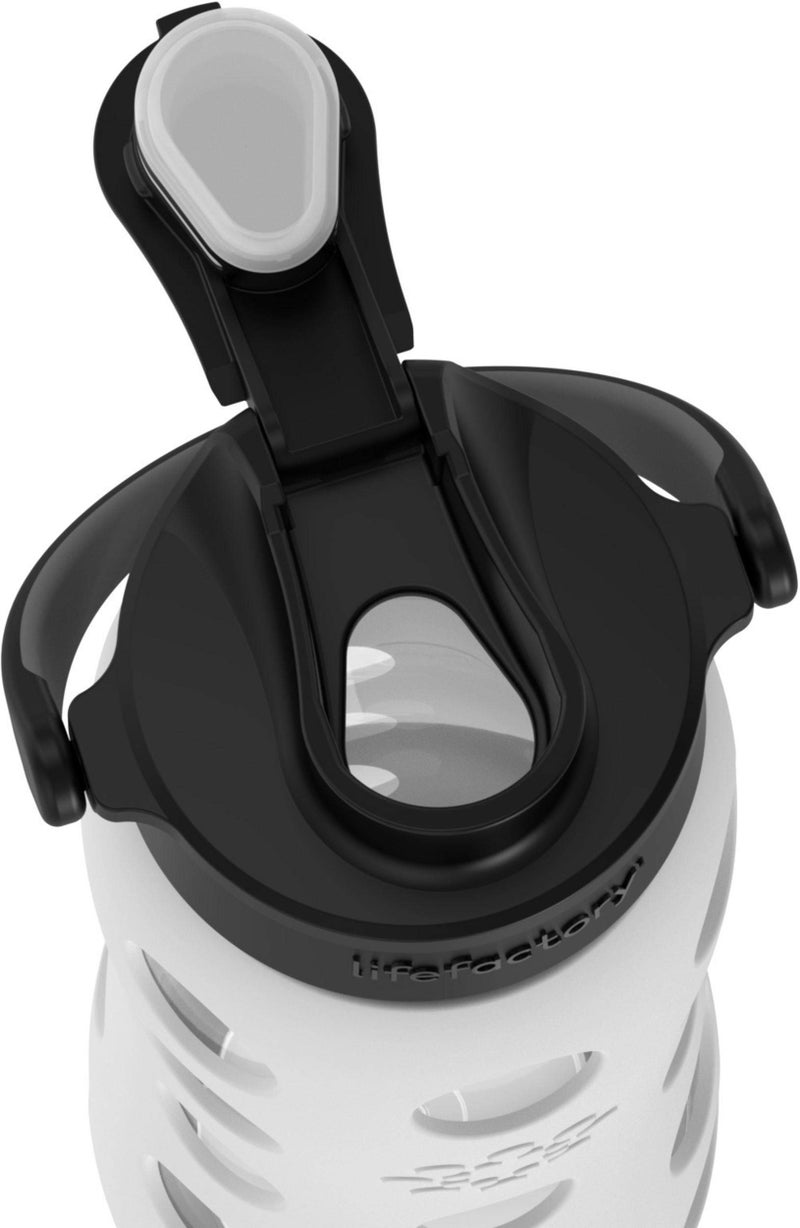 Lifefactory 22-Ounce Glass Water Bottle with Active Flip Cap and Protective Silicone Sleeve, Optic White - Image 5