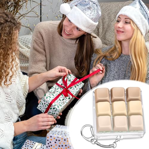 Cocoonkart 9 in 1 Keyboard Fidget Toy, Keyboard Fidget Keychain Anti-Stress Keyboard Decompression Button Finger Clicker Toys Stress Relief Fidget Gifts (Brown) - Image 5