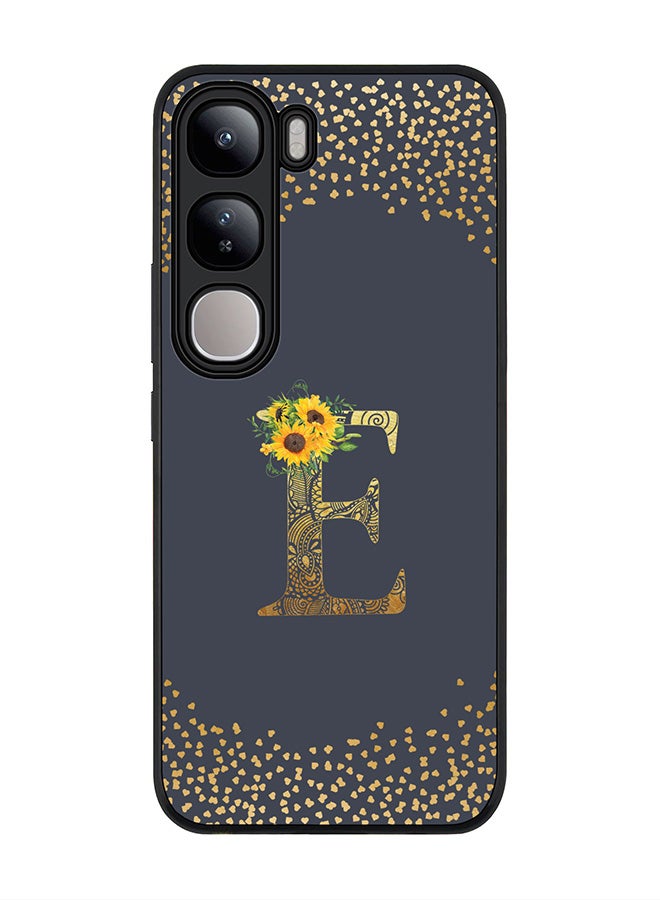 Stylizedd For vivo V40 Lite Case,Slim fit Camera Protection, Shockproof Thin Phone cover - Custom Floral Monogram - E (Grey ) - Image 1