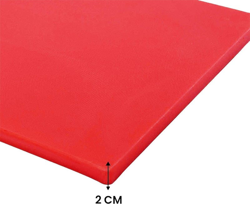 Chef Inox Professional Heavy Duty High-Density Polyethylene Cutting Board - 60 x 40 x 2cm Red - Image 2