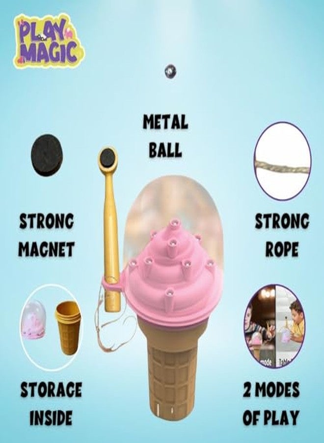 PlayMagic 2 in 1 Sweet Treats Magnetic Ball Drop Game|Ice Cream Shape Pickup and Drop Magnetic Board Game|Indoor Outdoor Puzzle Toy Cone Shape with Storage|Best Birthday Gift for Kids 3+|Made in India - Image 4