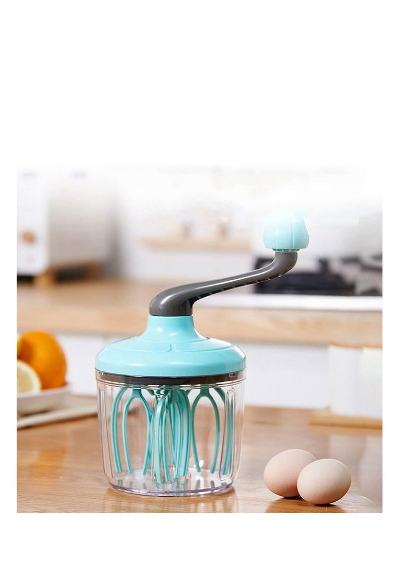 Green Hand Whisk for Cooking Semi-Automatic Hand Whisk for Eggs Milk White Cake Eggs 1pc Single Milk Cream Whisk - Image 1