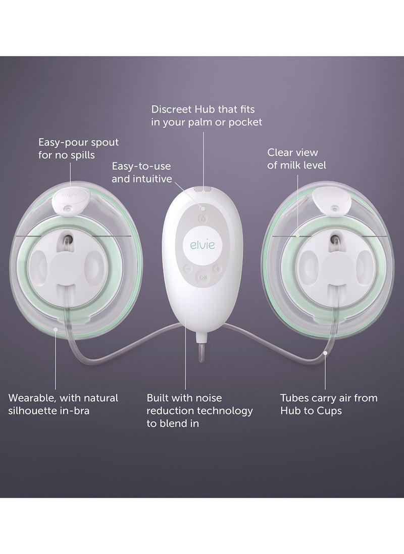elvie - Stride Double Wearable Electric Breast Pump - Hospital-Grade | Hands-Free Wearable Electric Breast Pump with 2-Modes & 150 ml Capacity per Cup - Image 1