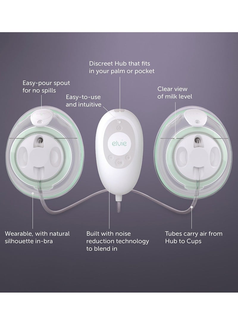 elvie Stride Double Wearable Electric Breast Pump - Hospital-Grade | Hands-Free Wearable Electric Breast Pump with 2-Modes & 150 ml Capacity per Cup - Image 2