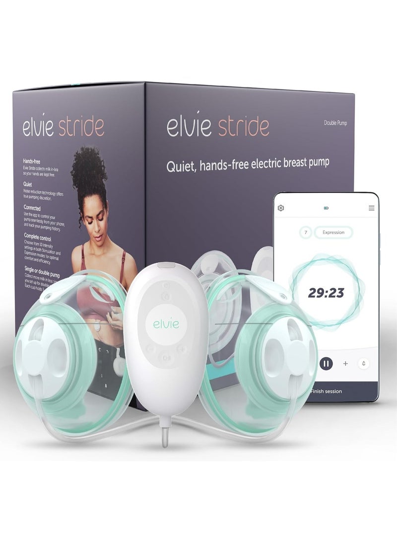 elvie Stride Double Wearable Electric Breast Pump - Hospital-Grade | Hands-Free Wearable Electric Breast Pump with 2-Modes & 150 ml Capacity per Cup - Image 1