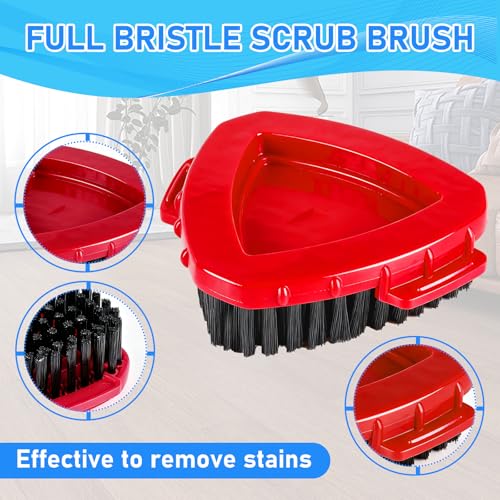 BywoBywo 7 Pack Spin Mop Head for O-Ceda RinseClean 2 Tank System, 4 Triangle Microfiber Mop Replacement Refills, 2 Upgraded Scrub Brush & Base Head Deep Clean Mop Head for Home Office Bathroom - Image 5