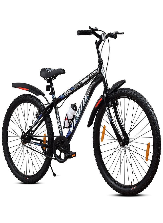 Vivid Storm 26 Inch Bike Without Integrated Carrier || Single Speed || Rigid  Suspension & V Brake || For Men || Black Color || Frame Size-18 Inch  - Image 1